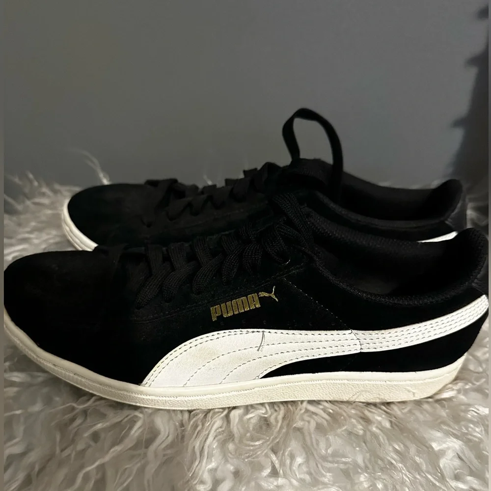 Puma Black and White Suede Classic Sneakers - Picture 4 of 6